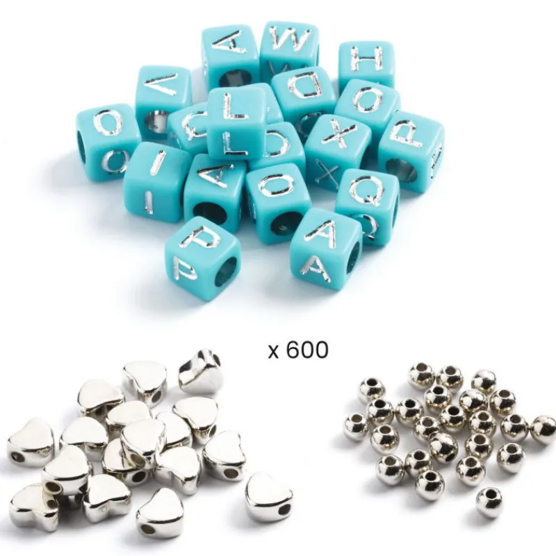 Djeco 1000 Perles Alphabet "Argent" 0030< Perles Et Bijoux