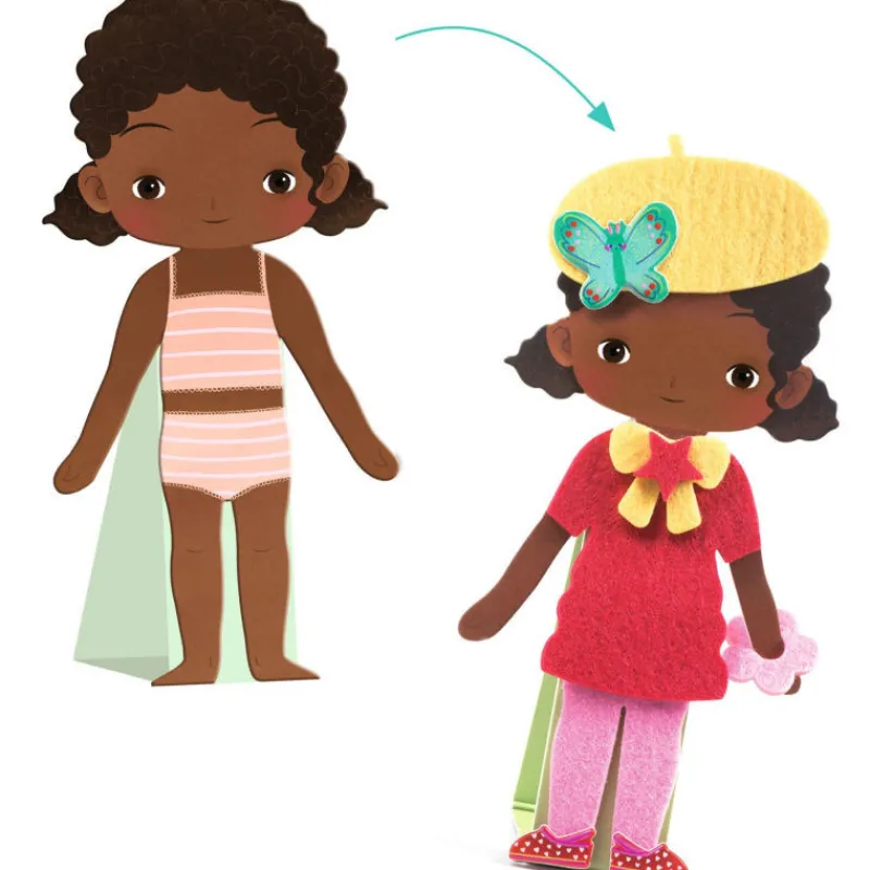 Djeco Personnages à habiller en feutrine "S'habiller de douceur" 0086<Enfant Autocollants Et Décalcomanies | Bricolage Enfant