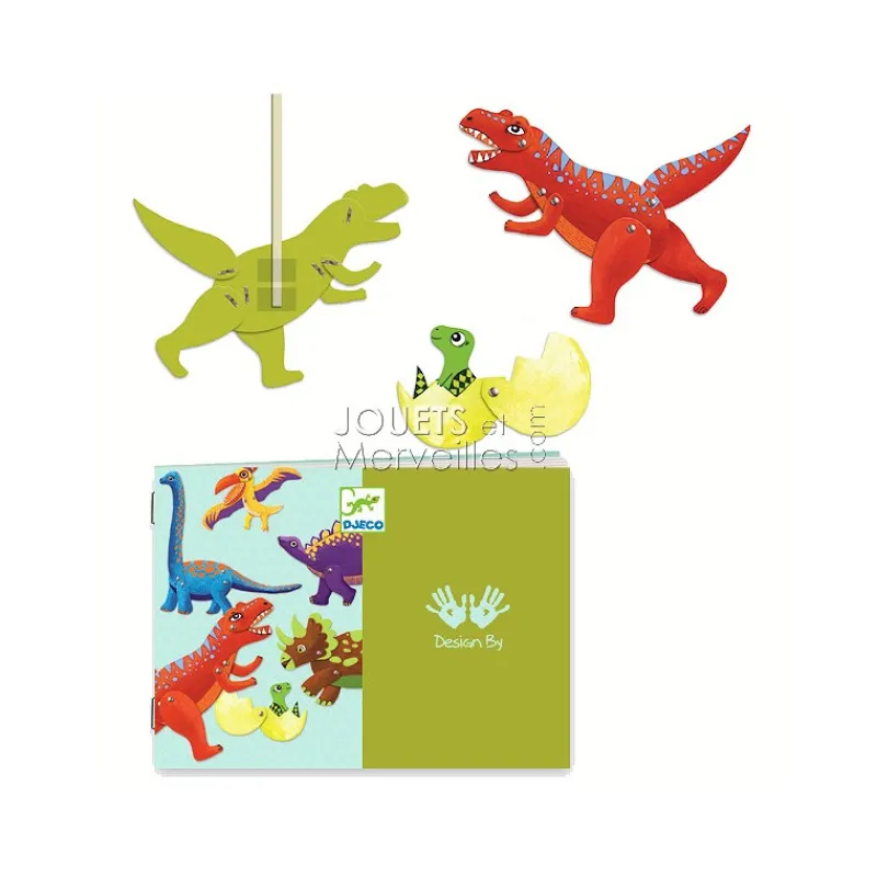 Djeco Petits pantins à colorier Dino 9680<Enfant Bricolage Enfant