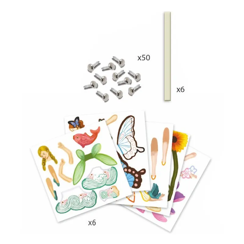 Djeco Petits pantins à colorier "Fées" 9654<Enfant Bricolage Enfant