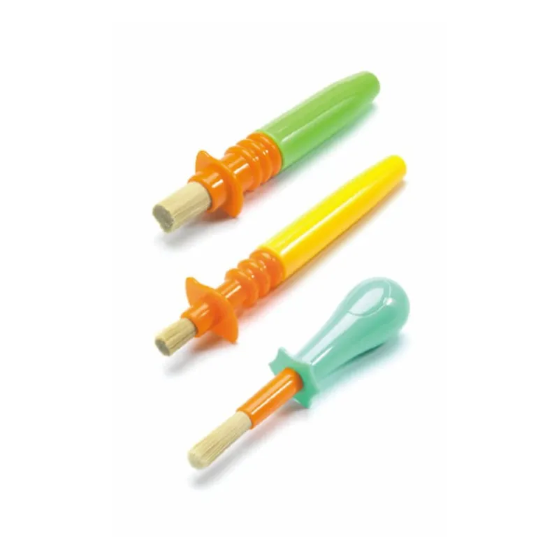 Djeco 3 pinceaux malins pour les petits 9007< Dessin, Peinture, Coloriage | Feutres, Gouaches Et Pinceaux