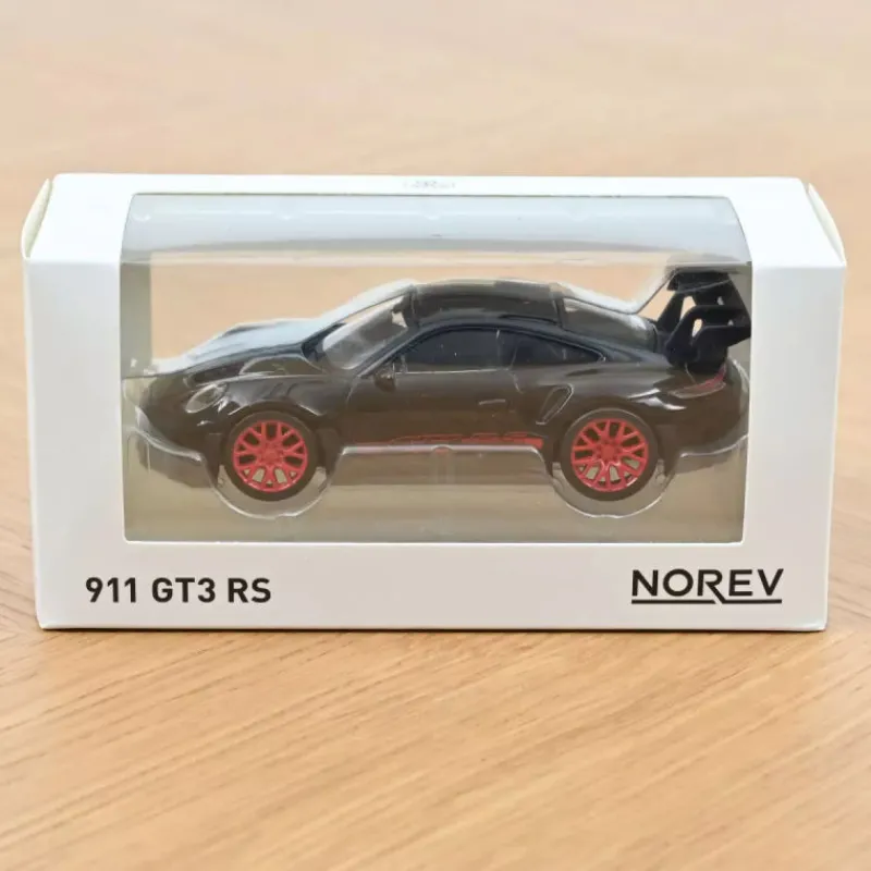 NOREV Porsche 911 GT3 RS 2022 noire et rouge 1-43< Jouets Garage, Voitures