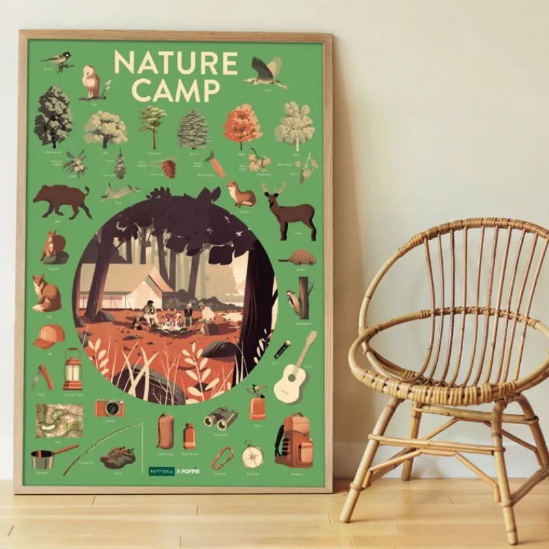 POPPIK Poster en stickers "Camping nature"< Jeux, Puzzles Et Stickers Poppik | Autocollants Et Décalcomanies