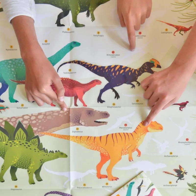 POPPIK Poster en stickers "Dinosaures"< Jeux, Puzzles Et Stickers Poppik | Autocollants Et Décalcomanies