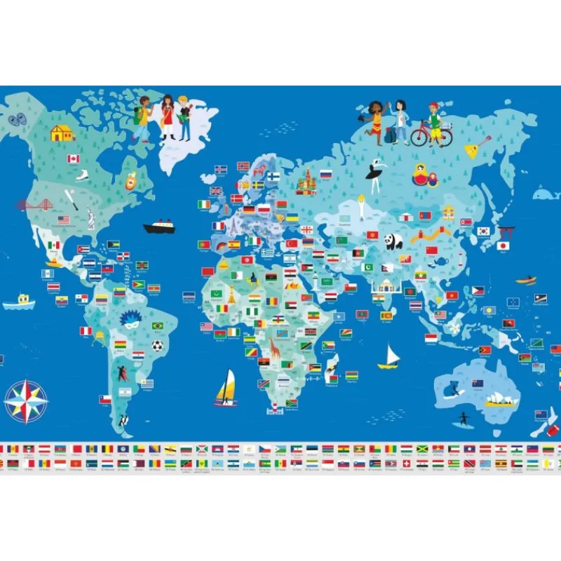 POPPIK Poster en stickers "Drapeaux du monde"< Jeux, Puzzles Et Stickers Poppik | Autocollants Et Décalcomanies