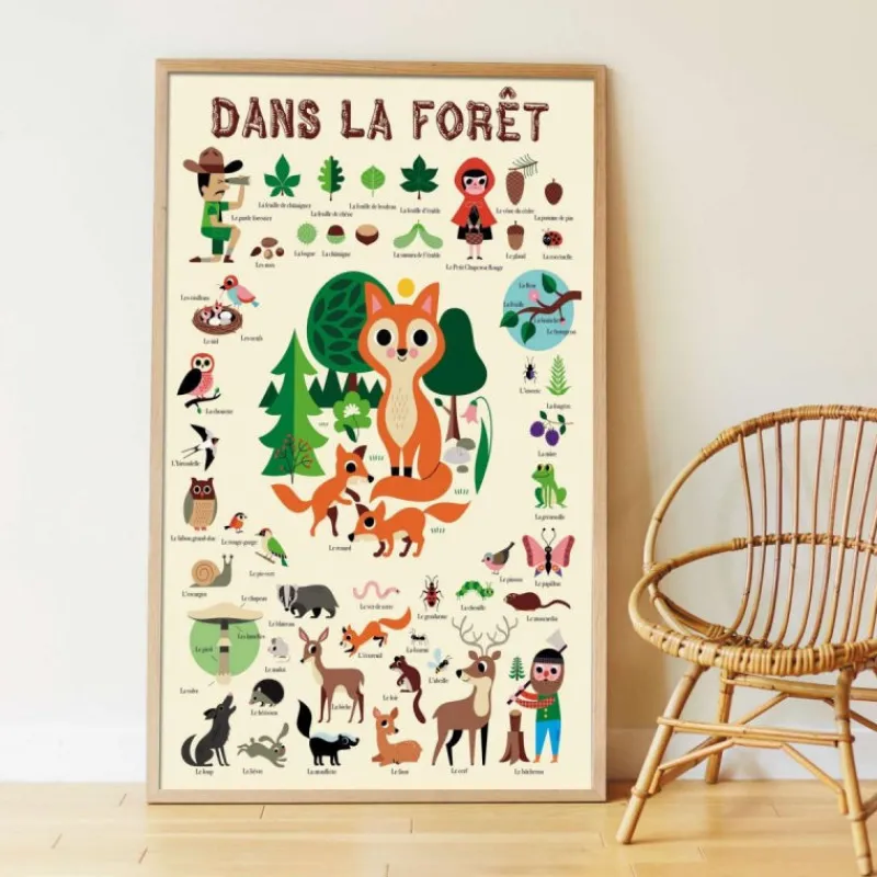POPPIK Poster en stickers "Forêt"< Jeux, Puzzles Et Stickers Poppik | Autocollants Et Décalcomanies