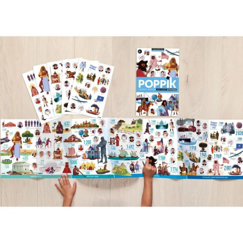POPPIK Poster en stickers "Frise historique du monde"< Jeux, Puzzles Et Stickers Poppik | Autocollants Et Décalcomanies
