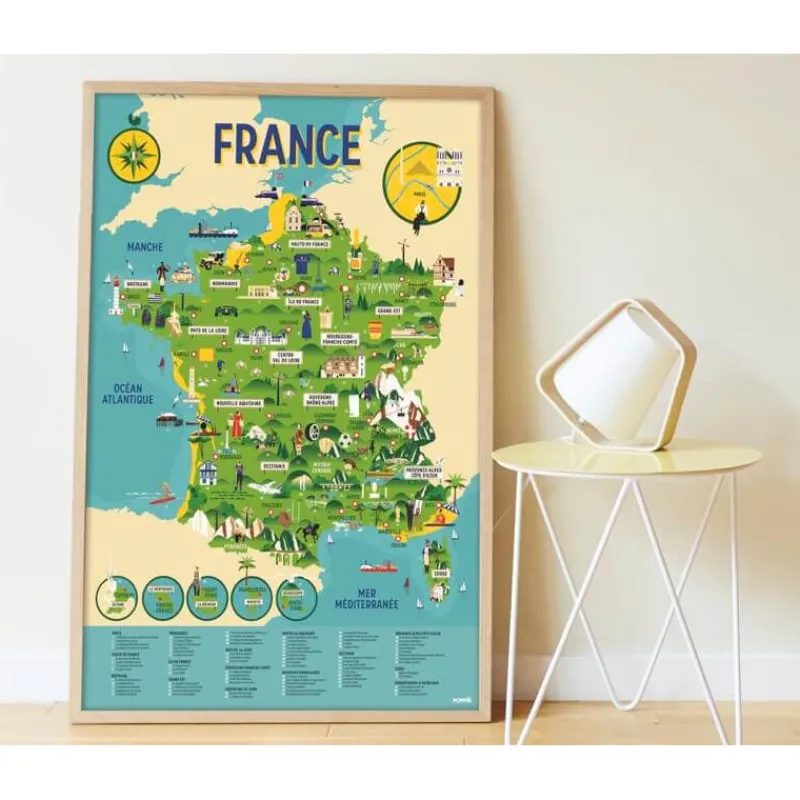 POPPIK Poster en stickers "La France"< Jeux, Puzzles Et Stickers Poppik | Autocollants Et Décalcomanies