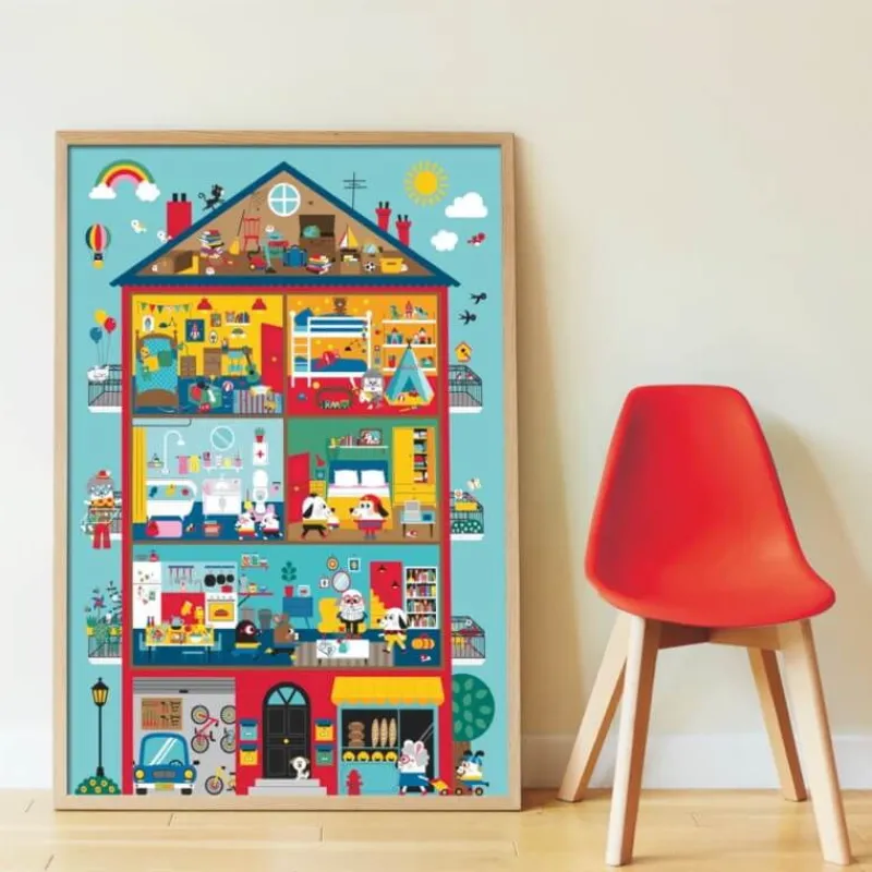 POPPIK Poster en stickers "La maison de Graou"< Jeux, Puzzles Et Stickers Poppik | Autocollants Et Décalcomanies
