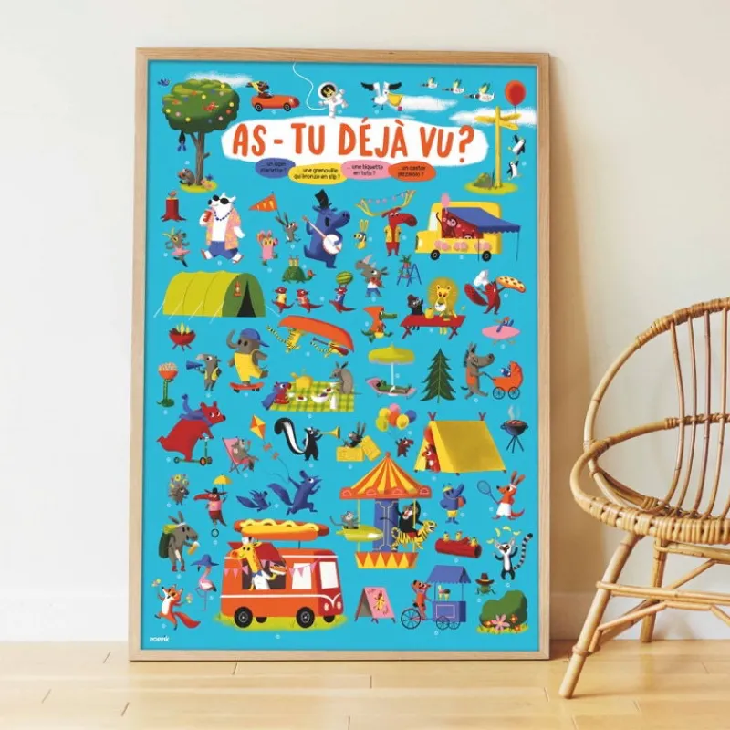 POPPIK Poster en stickers "Le jeu des animaux"< Jeux, Puzzles Et Stickers Poppik | Autocollants Et Décalcomanies