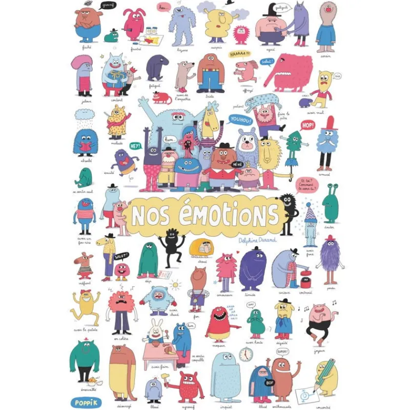 POPPIK Poster en stickers "Les émotions"< Jeux, Puzzles Et Stickers Poppik | Autocollants Et Décalcomanies