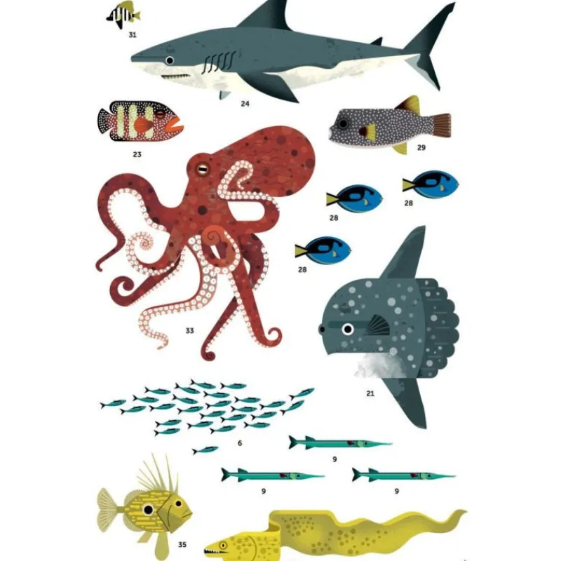 POPPIK Poster en stickers "Océans"< Jeux, Puzzles Et Stickers Poppik | Autocollants Et Décalcomanies
