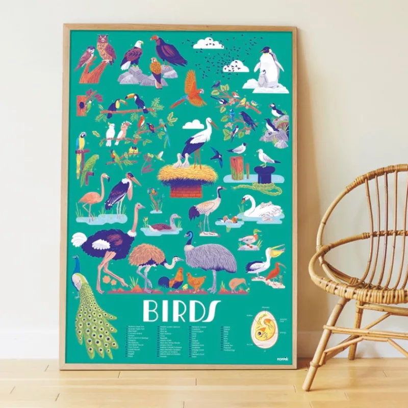 POPPIK Poster en stickers "Oiseaux"< Jeux, Puzzles Et Stickers Poppik | Autocollants Et Décalcomanies