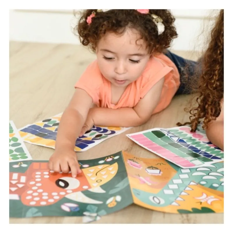 POPPIK Poster mosaïque avec des gommettes "Dinosaures"< Jeux, Puzzles Et Stickers Poppik | Autocollants Et Décalcomanies