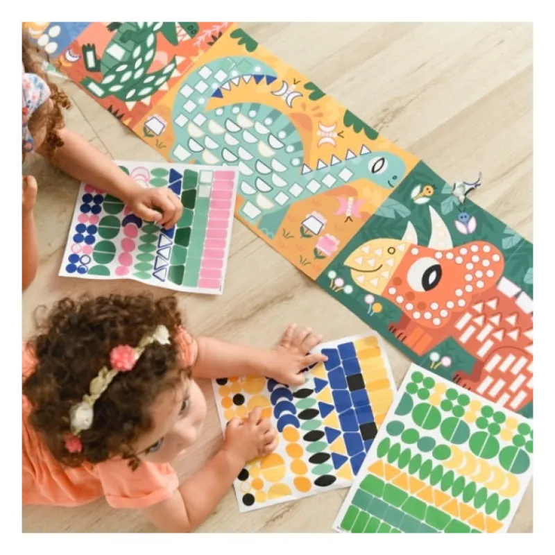 POPPIK Poster mosaïque avec des gommettes "Dinosaures"< Jeux, Puzzles Et Stickers Poppik | Autocollants Et Décalcomanies