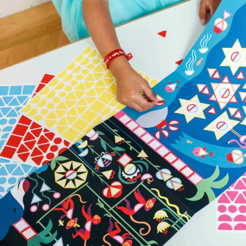 POPPIK Poster mosaïque avec des gommettes "Jungle"< Jeux, Puzzles Et Stickers Poppik | Autocollants Et Décalcomanies