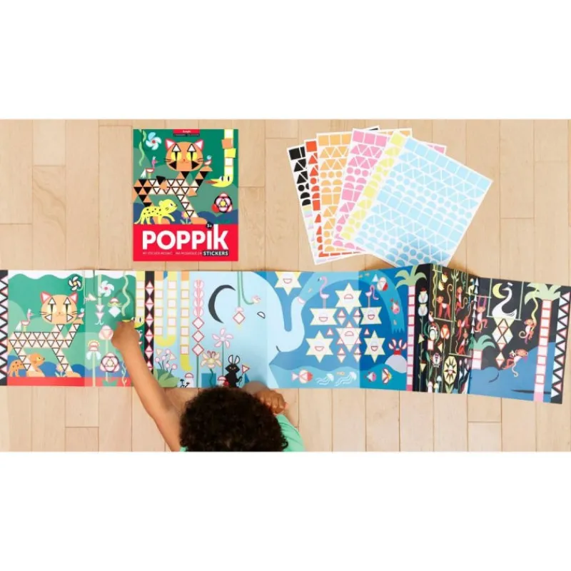 POPPIK Poster mosaïque avec des gommettes "Jungle"< Jeux, Puzzles Et Stickers Poppik | Autocollants Et Décalcomanies