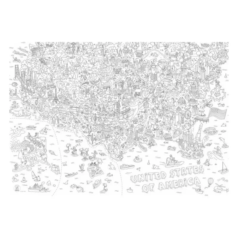OMY Poster USA à colorier,< Dessin, Peinture, Coloriage