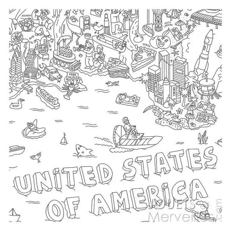 OMY Poster USA à colorier,< Dessin, Peinture, Coloriage