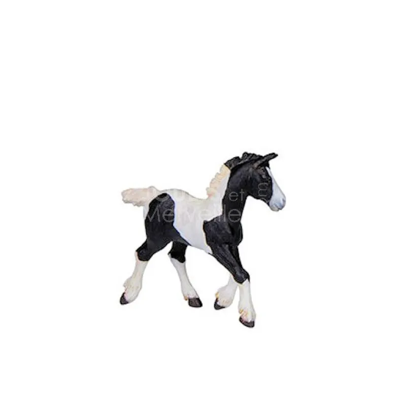 Papo Poulain Cob Noir et Blanc, figurine 51508< Figurines Papo | Ferme En Bois, Centre Équestre Et Zoo