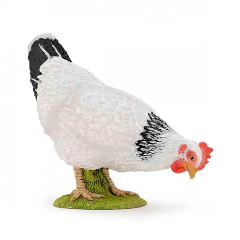 Papo Poule blanche picorant 51160< Figurines Papo | Ferme En Bois, Centre Équestre Et Zoo