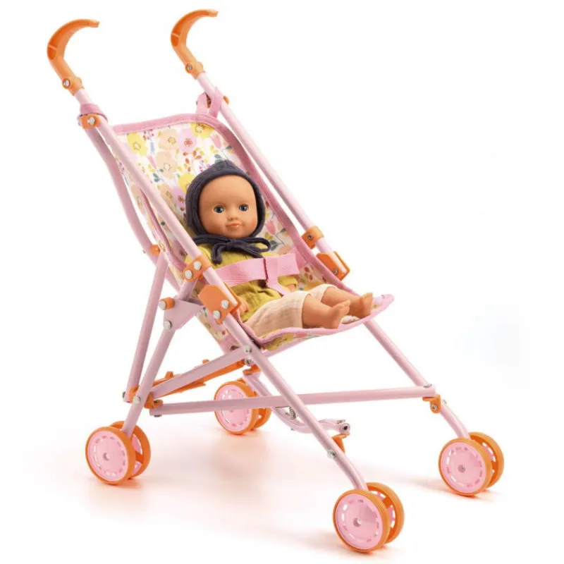 Djeco Poussette "Flowers" accessoire pour poupée POMEA de 7841< Poupées, Peluches