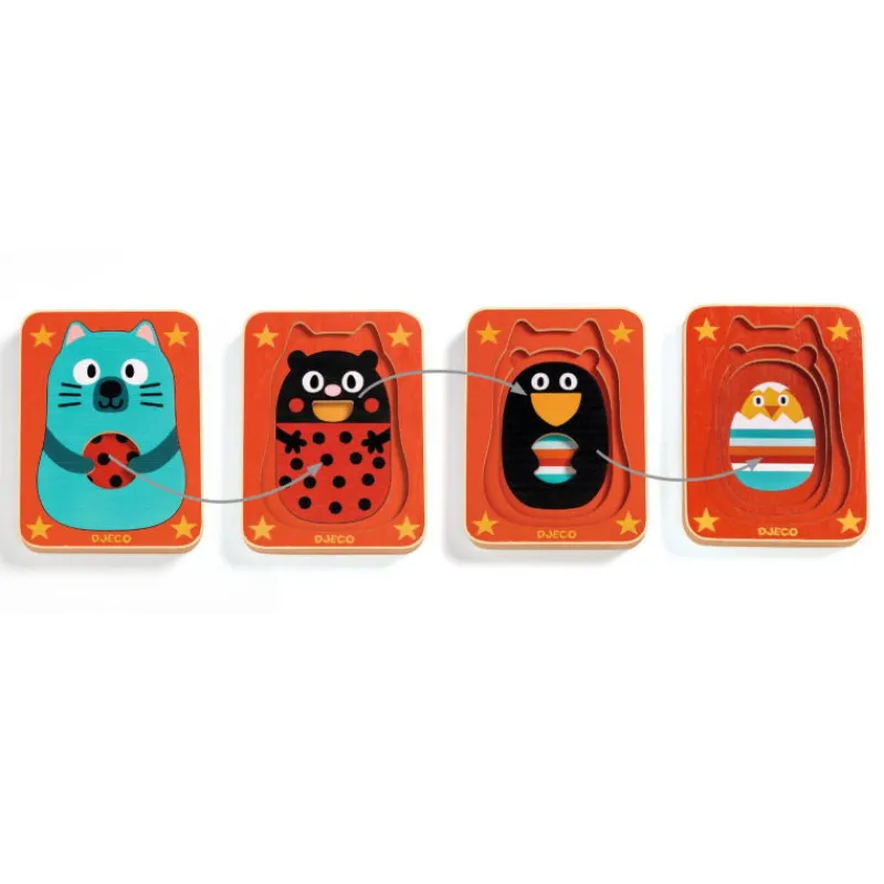 Djeco Puzzle 3 niveaux Max & Co 1476<Enfant Puzzle Djeco | Puzzles 1er Age