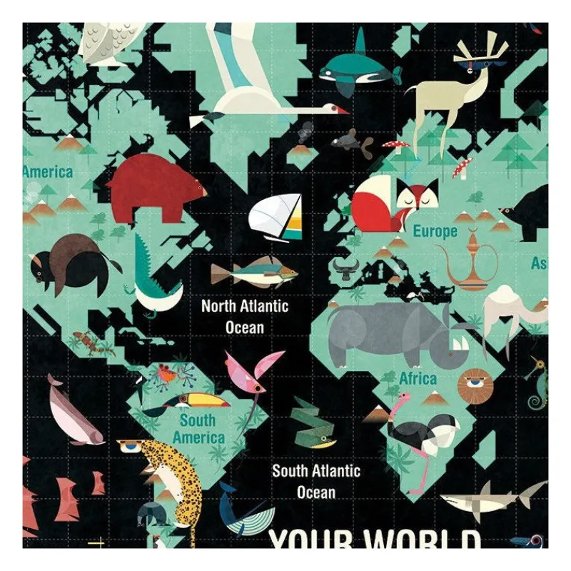 Mudpuppy Puzzle 1000 pcs 'Le Monde'<Enfant Puzzles Dès 8 Ans, 500 Pcs Et +