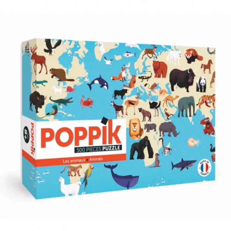POPPIK Puzzle 500 pièces "Animaux du monde"<Enfant Jeux, Puzzles Et Stickers Poppik | Puzzles Dès 8 Ans, 500 Pcs Et +