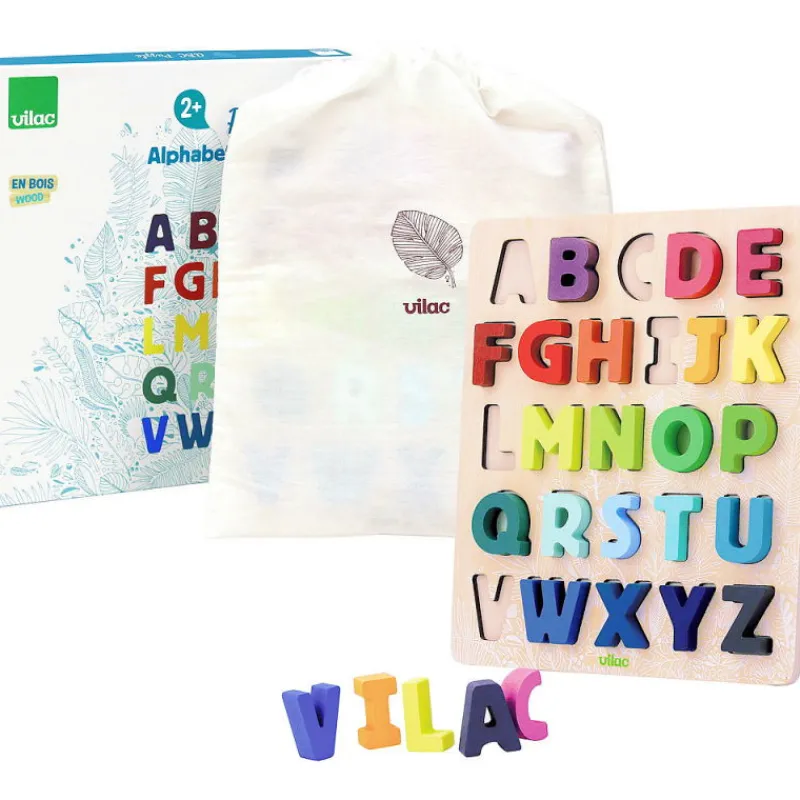VILAC Puzzle ABC "Sous la canopée" Alphabet à encastrer 2738<Enfant Puzzles Dès 2 Ans: 2, 12 Et 24 Pcs | Puzzles 1er Age