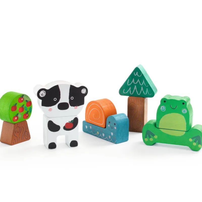 Djeco Puzzle d'encastrement et jeu de construction "Puzz & Match Happy" 1075<Enfant Puzzle Djeco | Puzzles 1er Age