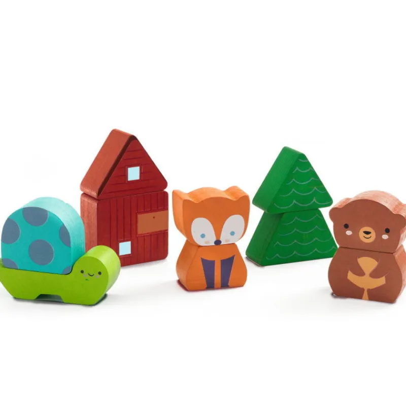 Djeco Puzzle d'encastrement et jeu de construction "Puzz & Match Rainbow" 1078<Enfant Puzzle Djeco | Puzzles 1er Age