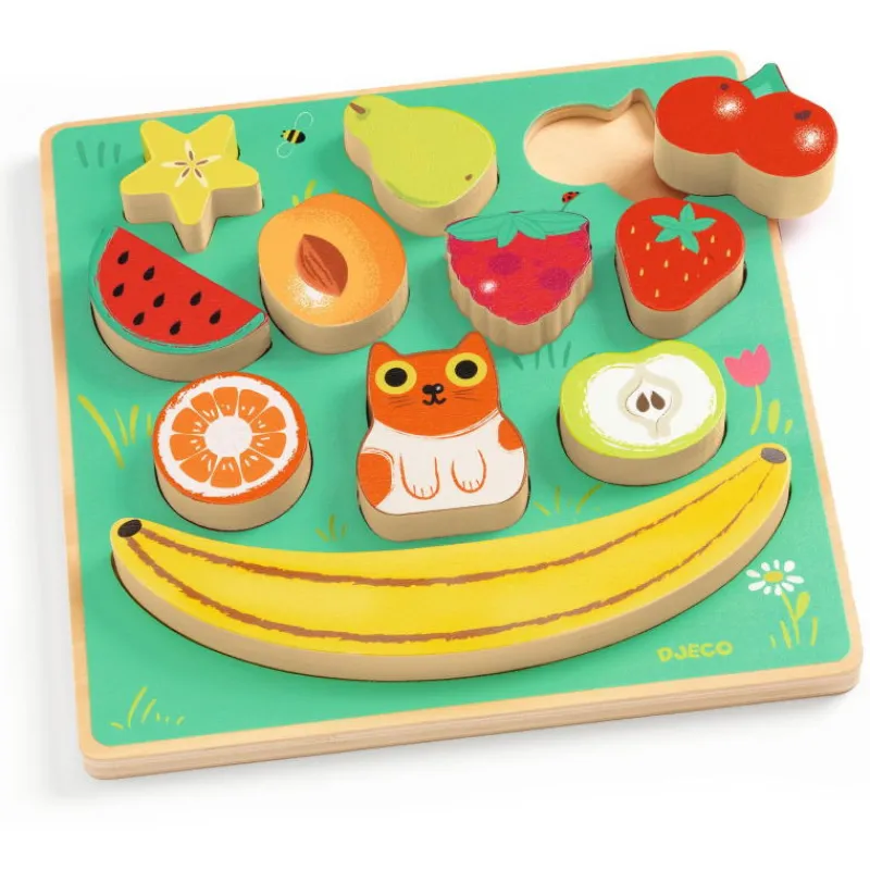 Djeco Puzzle d'encastrement et jeu d'équilibre "Puzz & Boom Happy" 1073<Enfant Puzzle Djeco | Puzzles 1er Age