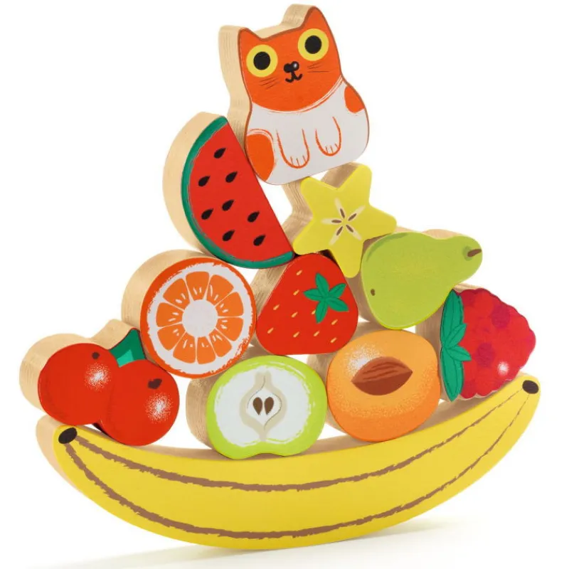 Djeco Puzzle d'encastrement et jeu d'équilibre "Puzz & Boom Happy" 1073<Enfant Puzzle Djeco | Puzzles 1er Age