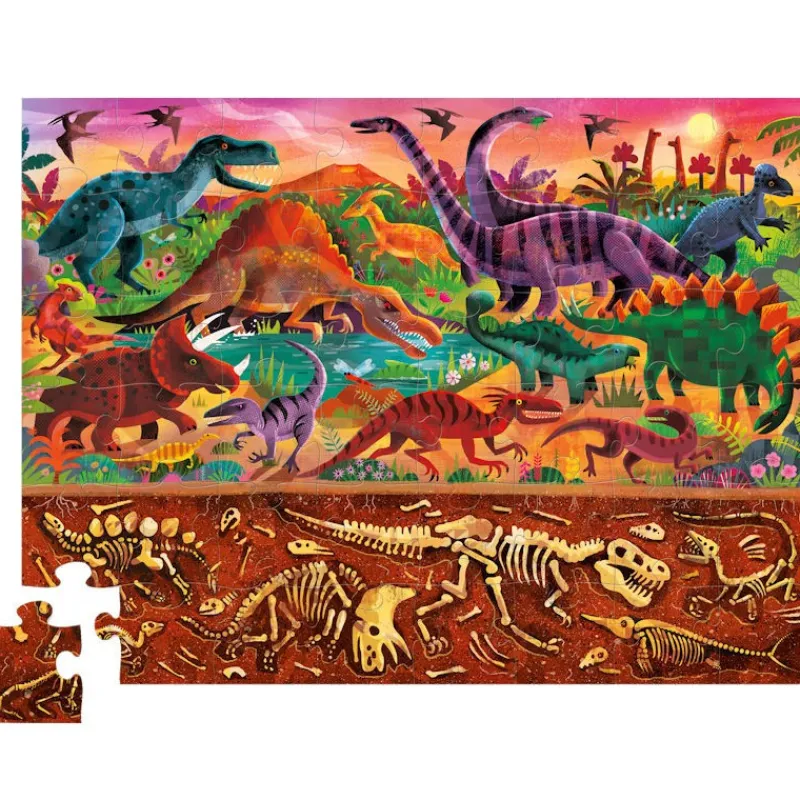 Crocodile Creek Puzzle dessus-dessous 'Le monde des dinosaures' 48 pcs<Enfant Puzzles Dès 5 Ans, 54 Pcs | Puzzles Dès 4 Ans, 36 Pcs