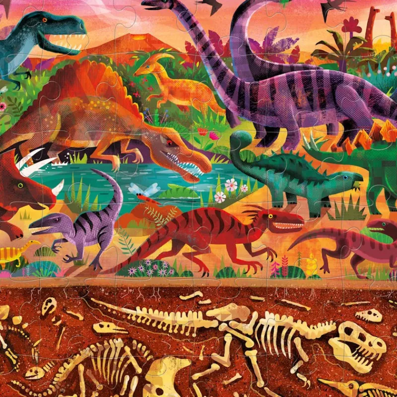 Crocodile Creek Puzzle dessus-dessous 'Le monde des dinosaures' 48 pcs<Enfant Puzzles Dès 5 Ans, 54 Pcs | Puzzles Dès 4 Ans, 36 Pcs