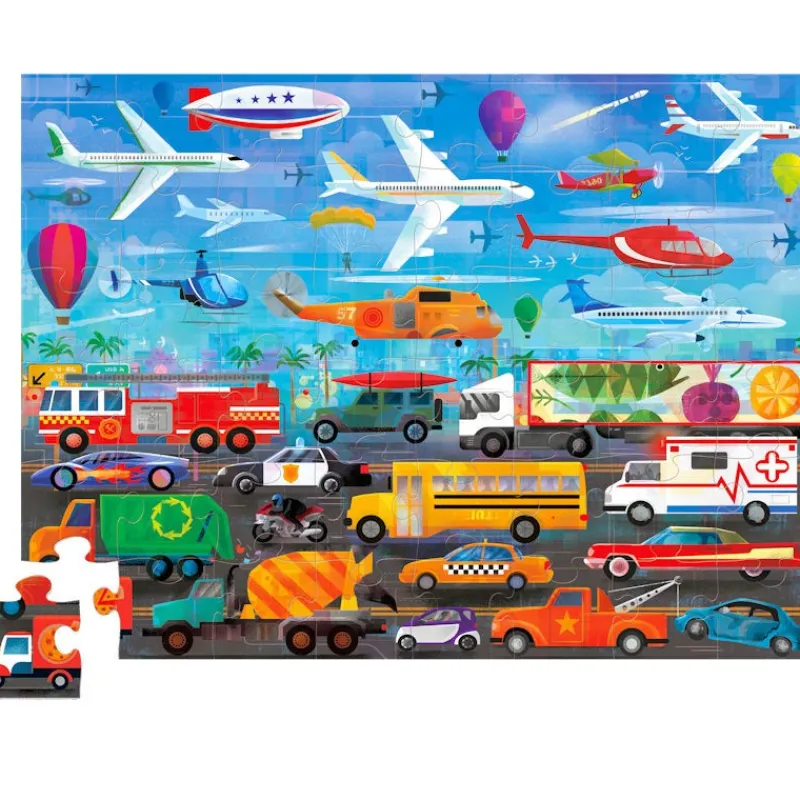 Crocodile Creek Puzzle dessus-dessous 'Véhicules' 48 pcs<Enfant Puzzles Dès 5 Ans, 54 Pcs | Puzzles Dès 4 Ans, 36 Pcs