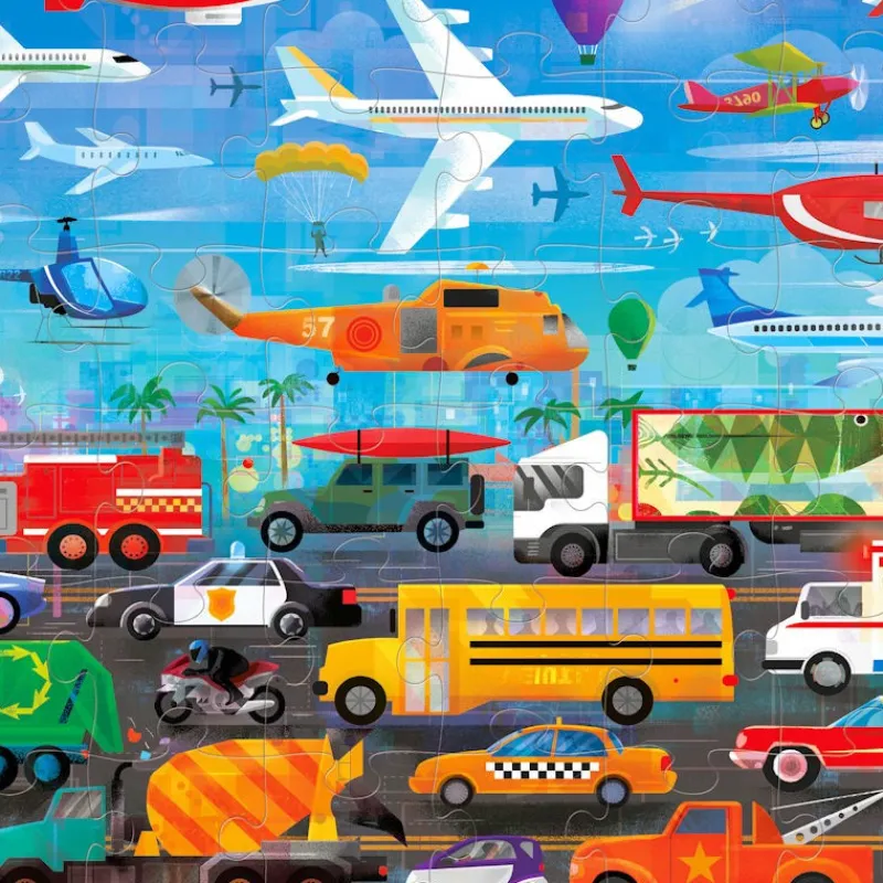 Crocodile Creek Puzzle dessus-dessous 'Véhicules' 48 pcs<Enfant Puzzles Dès 5 Ans, 54 Pcs | Puzzles Dès 4 Ans, 36 Pcs