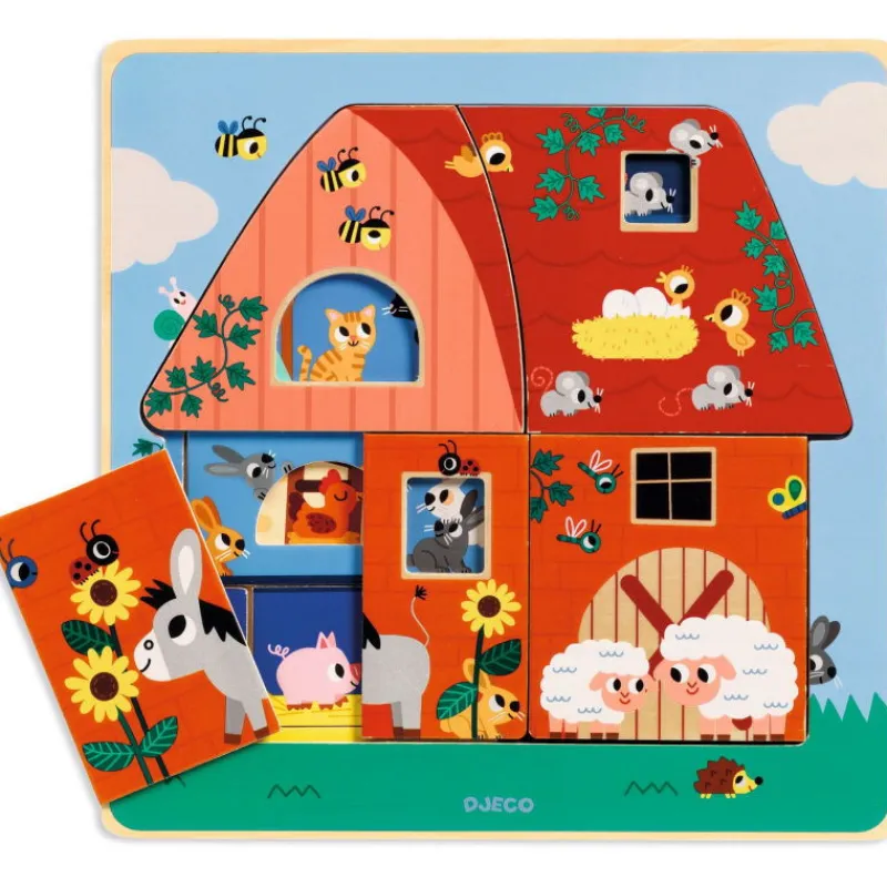Djeco Puzzle éducatif 3 niveaux "Chez Moo" 1482<Enfant Puzzle Djeco | Puzzles 1er Age