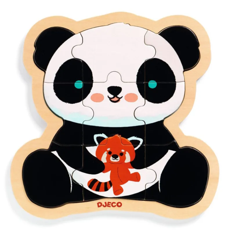 Djeco Puzzle en bois 'Puzzlo Panda' 9 pcs 1821<Enfant Puzzle Djeco | Puzzles Dès 2 Ans: 2, 12 Et 24 Pcs