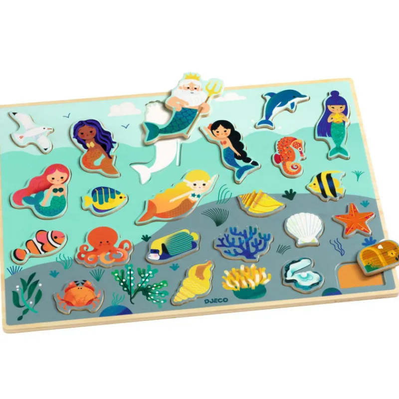 Djeco Puzzle en bois 'Puzzlo Sea' 22 pcs 1833<Enfant Puzzle Djeco | Puzzles Dès 2 Ans: 2, 12 Et 24 Pcs