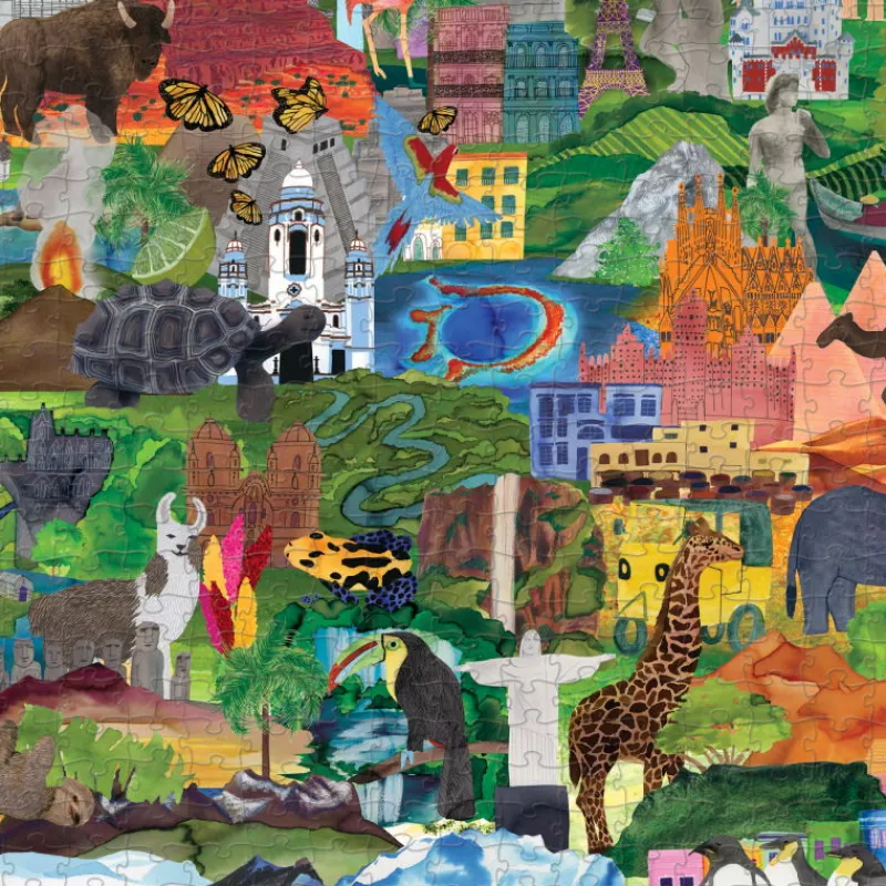 Crocodile Creek Puzzle famille 'Image du monde' 1000 pcs<Enfant Puzzles Dès 8 Ans, 500 Pcs Et +