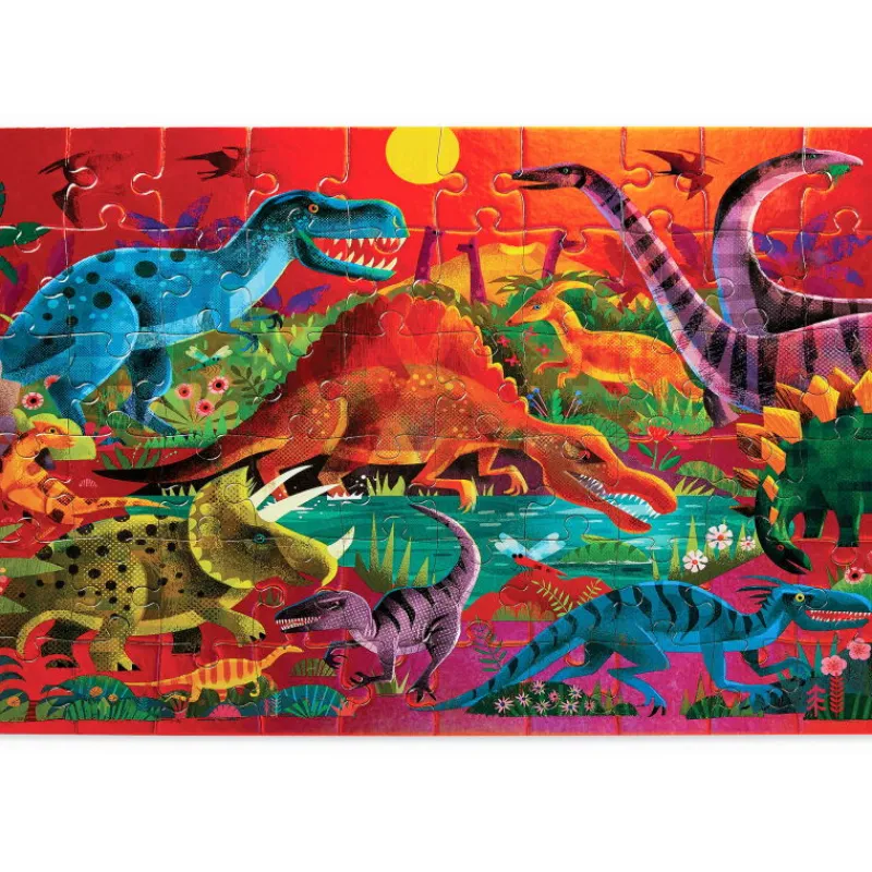 Crocodile Creek Puzzle métallisé "Dinosaures" 60 pcs<Enfant Puzzles Dès 5 Ans, 54 Pcs