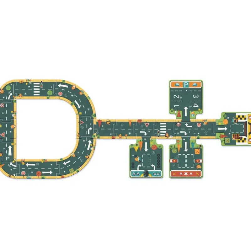 Djeco Puzzle "Routes" Pop to play 7162<Enfant Puzzle Djeco | Puzzles Dès 2 Ans: 2, 12 Et 24 Pcs