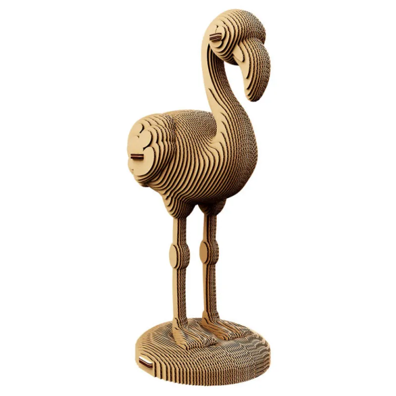 Cartonic Puzzle sculpture 3D en carton - Flamant rose -< Déco Design | Puzzles 3d