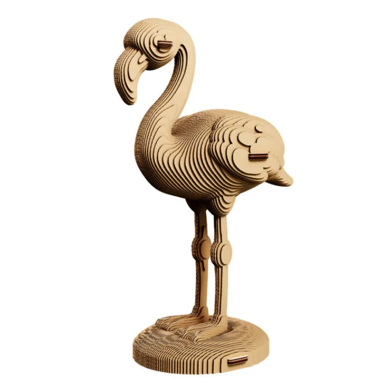 Cartonic Puzzle sculpture 3D en carton - Flamant rose -< Déco Design | Puzzles 3d