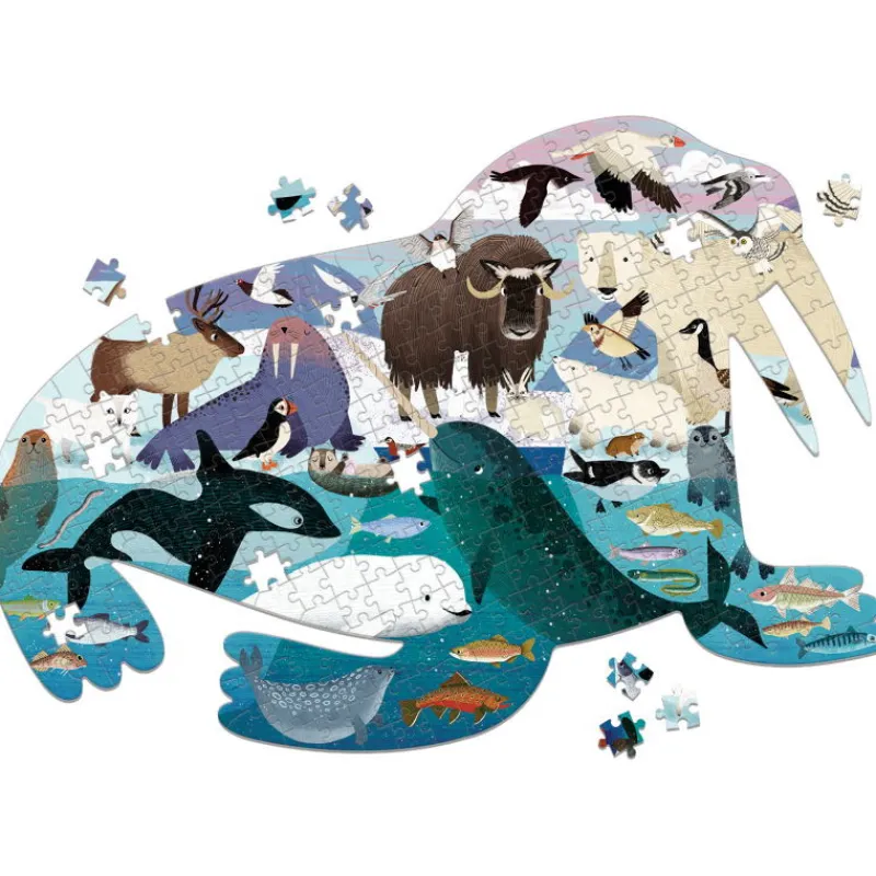 Mudpuppy Puzzle silhouette 300 pcs 'Vie dans l'Arctique'<Enfant Puzzles Dès 7 Ans, 200 À 400 Pcs