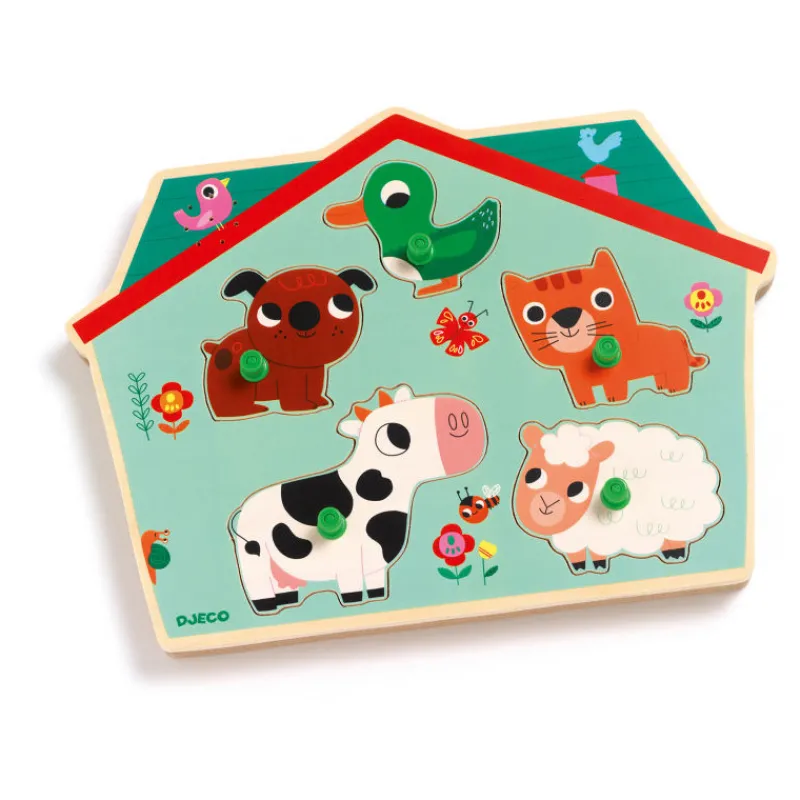 Djeco Puzzle sonore en bois 'Ouaf woof' 1707<Enfant Puzzle Djeco | Puzzles 1er Age