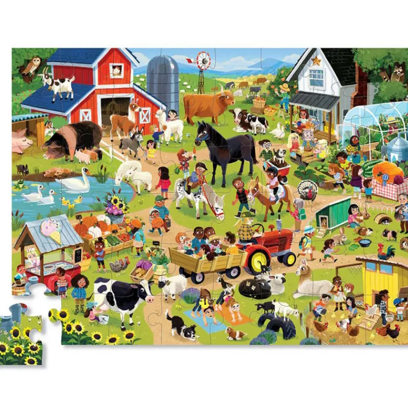 Crocodile Creek Puzzle Une journée à la ferme 48 pcs<Enfant Puzzles Dès 5 Ans, 54 Pcs | Puzzles Dès 4 Ans, 36 Pcs