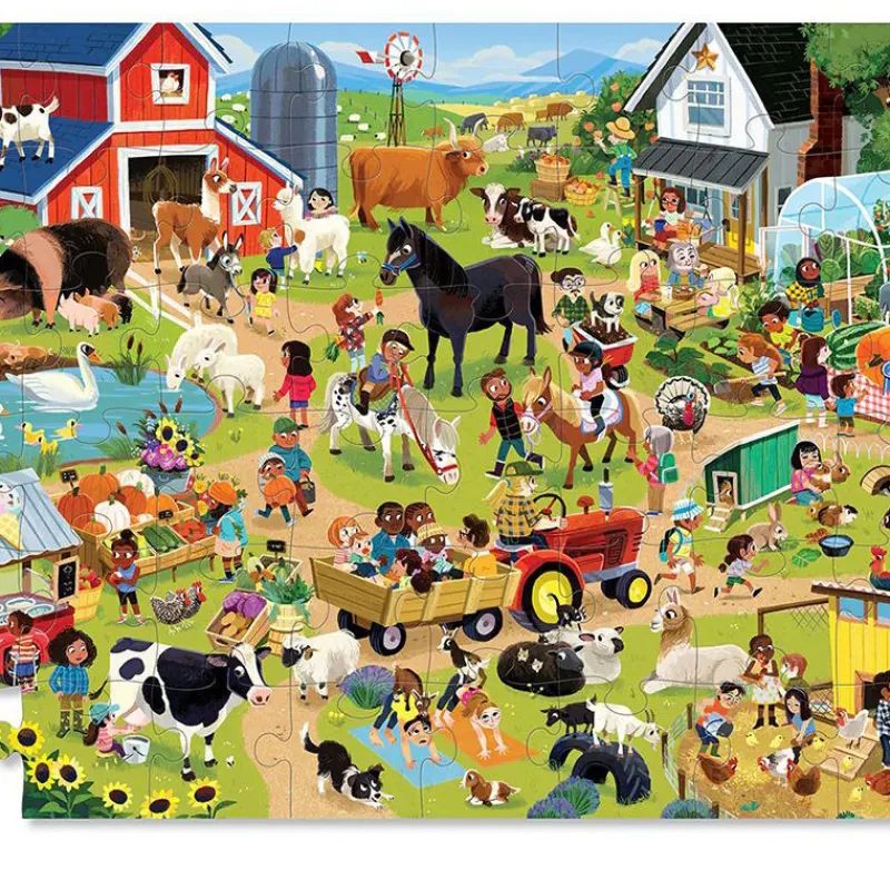 Crocodile Creek Puzzle Une journée à la ferme 48 pcs<Enfant Puzzles Dès 5 Ans, 54 Pcs | Puzzles Dès 4 Ans, 36 Pcs